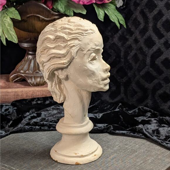 RARE Fred Press Vintage Mid Century Bust Sculpture, Goddess Circe as Child Youth - Picture 4 of 10